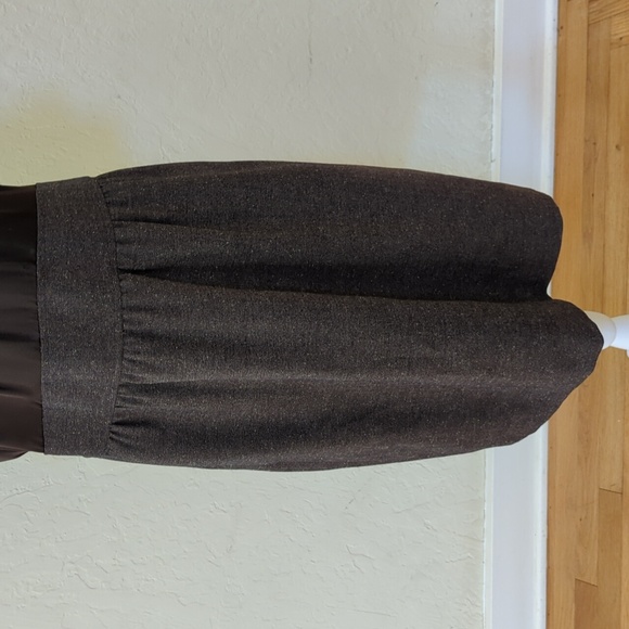 The Limited Dark Brown Satin and Herringbone Tweed Professional Dress Size 12 - Picture 3 of 11